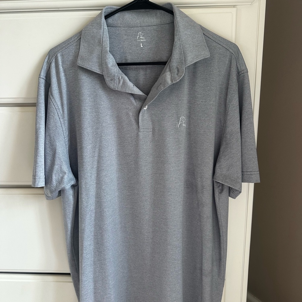 RhoBack Men’s Light Gray Collared Shirt (L)